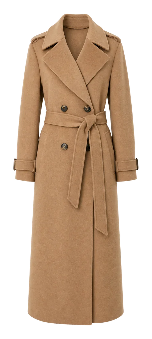 Camel trench coat