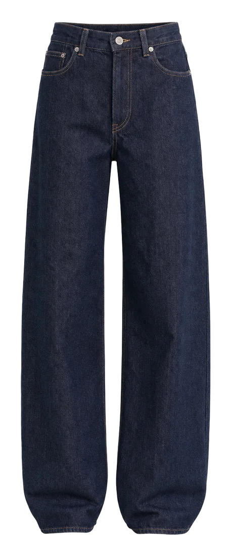 Dark indigo straight-leg jeans