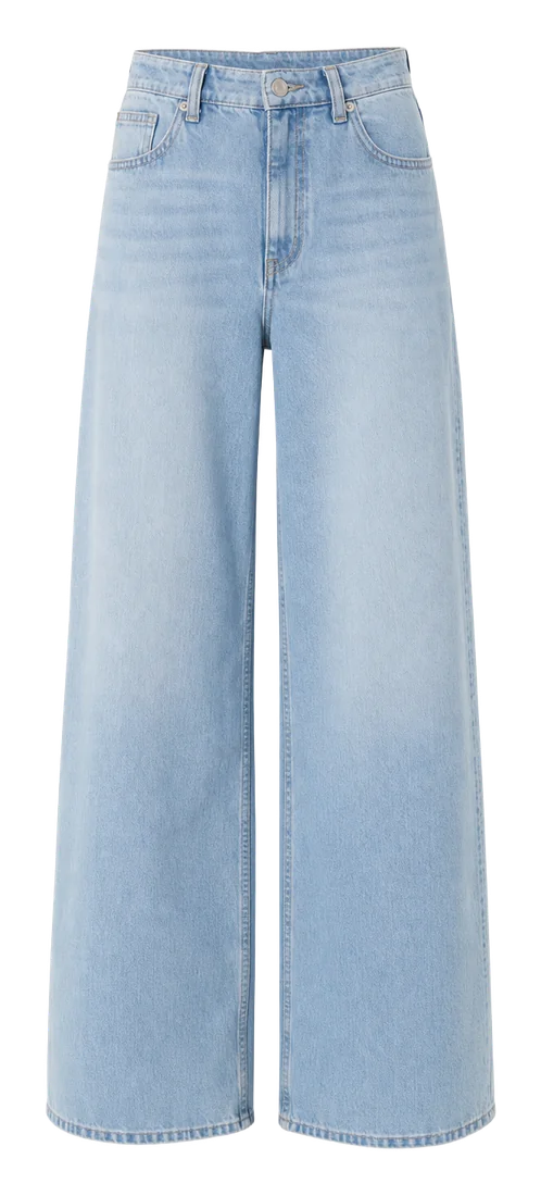 Light-wash wide-leg jeans