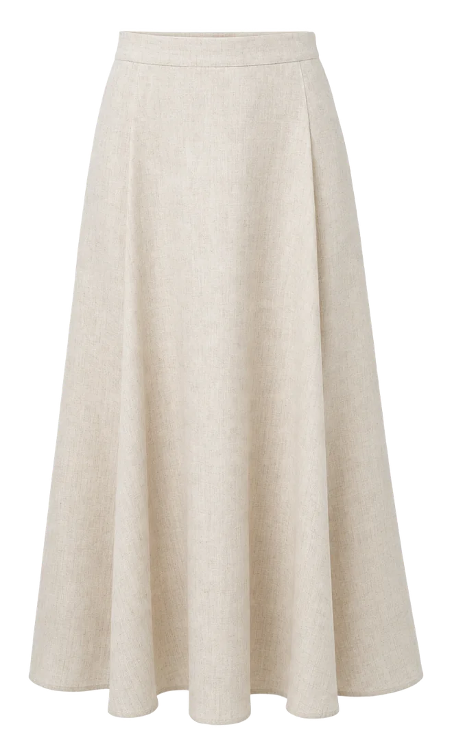 Cream linen skirt